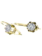 Vintage Stil Ohrringe Zirkon 14 Karat Gelbgold vec019y